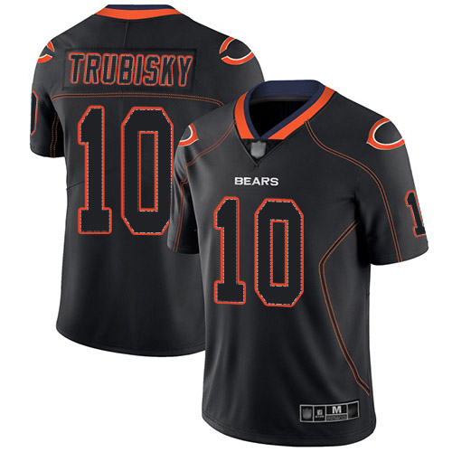 Chicago Bears Limited Lights Out Black Men Mitchell Trubisky Jersey NFL Football #10 Rush